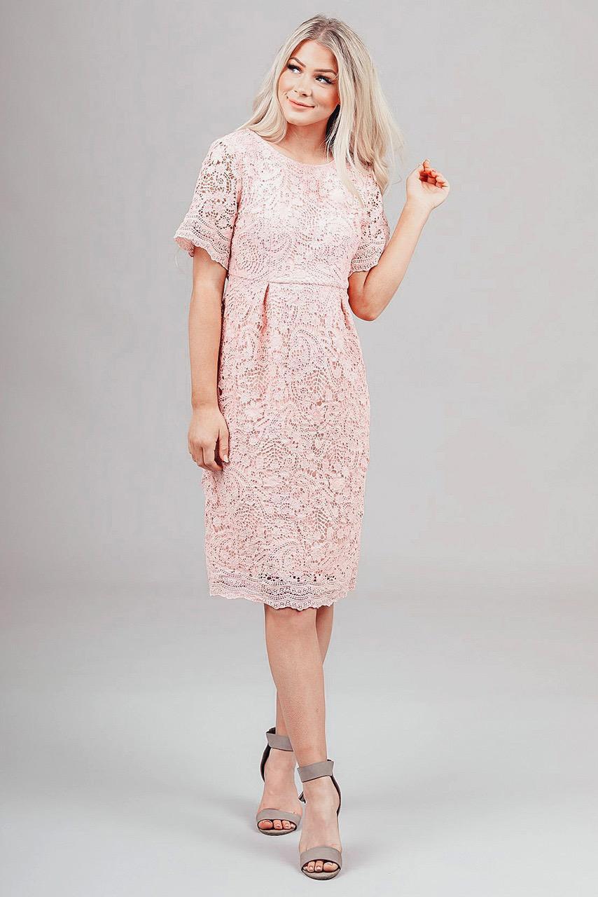 Demi Light Pink Modest Casual Dress | A ...